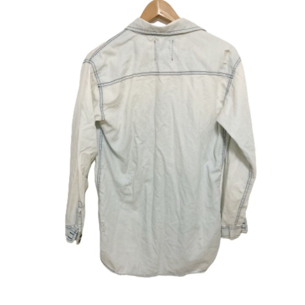 One teaspoon western distressed button down Jean denim long sleeve shirt stained - Picture 2 of 9